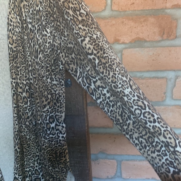 Chicos size 3 cheetah open front cardigan long sweater Chicos size 3 / Large - Picture 5 of 5